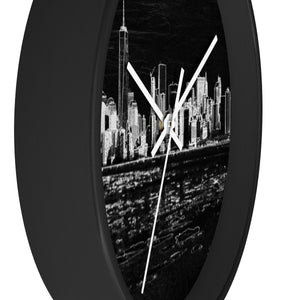 NYC Skyline Wall Clock - Black