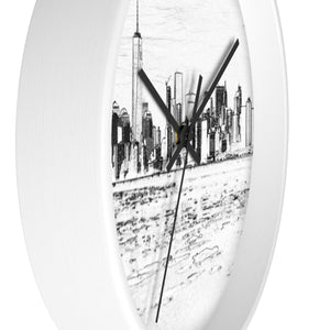 NYC Skyline Wall Clock - White